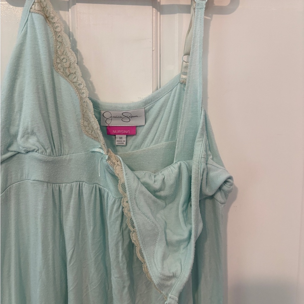 Jessica Simpson Soft Blue Lace Nursing sleep dress
